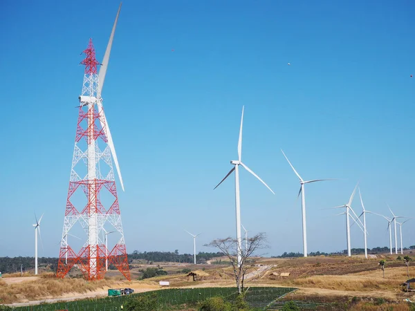 Windmills farm for electric power production, Thailand. — Stock Photo, Image