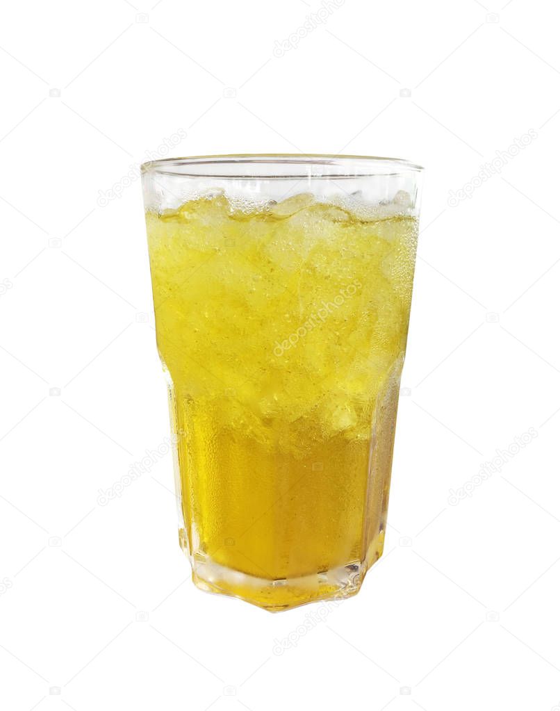 Glass of cold chrysanthemum tea isolated 