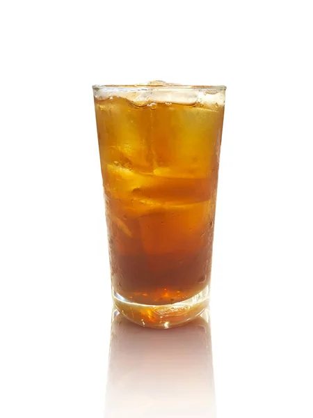 Cold glass of iced tea isolated — Stock Photo, Image