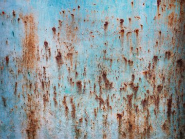 Doku çatlama ile mavi paslı metal yüzey 