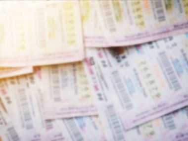 Tay Loto biletlerinin fiyatını bulanık arka plan 