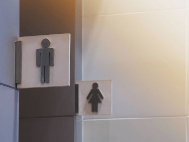 Işıklı genel tuvalet işareti