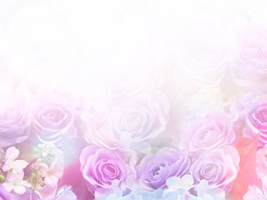 Çiçek pastel arka plan kopya alanı ile. 