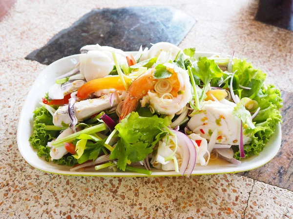 Thai menu spicy seafood salad. — Stock Photo, Image