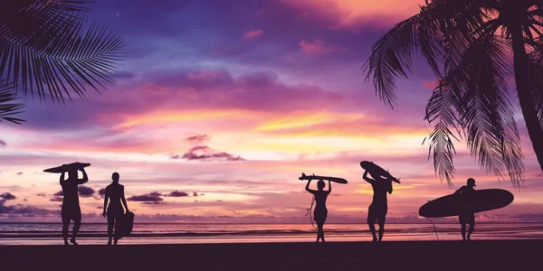 Surfboard taşıma sörfçü insan silüeti 