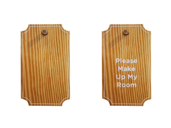 Close Wooden Vintage Door Sign Hanger Wording Please Make Room — Stock Photo, Image