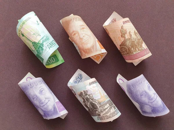 Směnný kurz ruských a švédských peněz — Stock fotografie