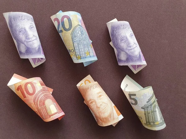 스웨덴 과 유럽 화폐의 환율 — 스톡 사진