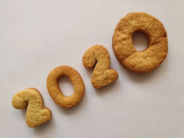 Bakgrund för firande och meddelanden av mat med cookies — Stockfoto