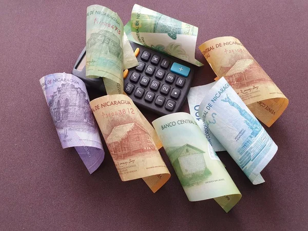 Ekonomi och finans med Nicaraguas pengar — Stockfoto