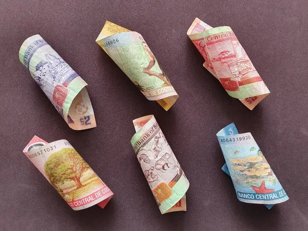 Tipo de cambio del dinero costarricense y beliceño — Foto de Stock