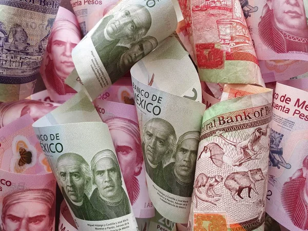 Växelkurs för Belizeans och Mexikos pengar — Stockfoto