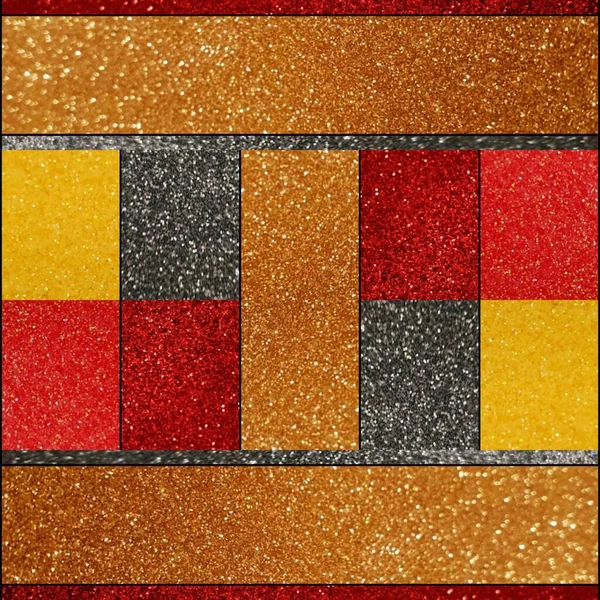 Diseño creativo con patrón geométrico en colores rojo, amarillo, marrón y gris — Foto de Stock
