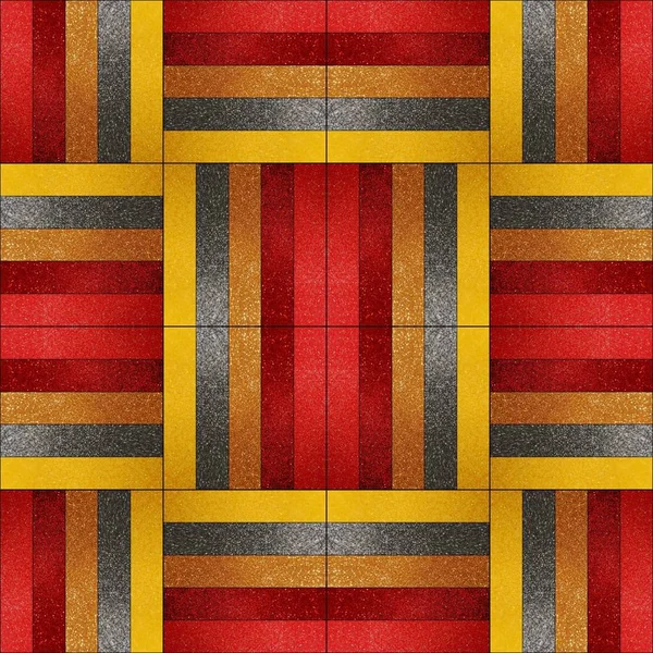 Diseño creativo con patrón geométrico en colores rojo, amarillo, marrón y gris — Foto de Stock