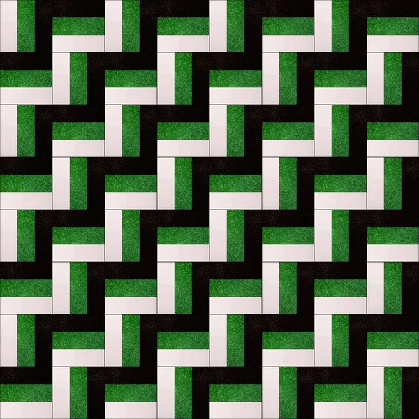 Diseño creativo con patrón geométrico en colores negro, verde y blanco — Foto de Stock