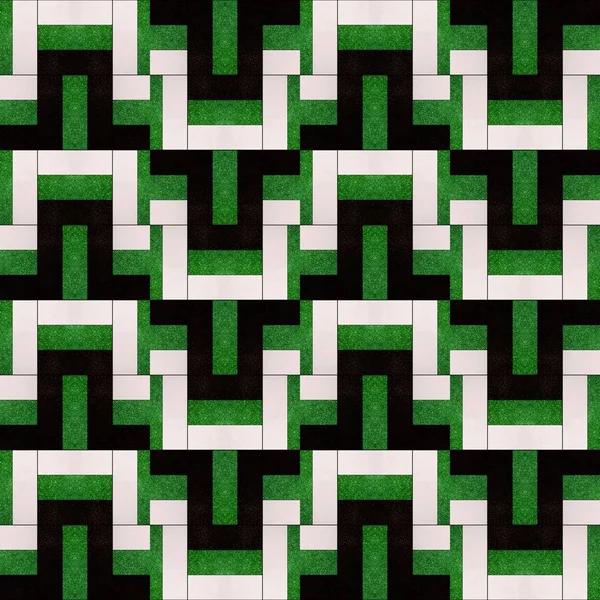 Creative design with geometric pattern in black, green and white colors — Stockfoto