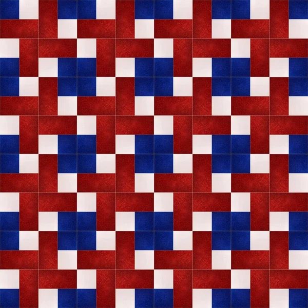 Design créatif avec motif géométrique aux couleurs bleu, blanc et rouge — Photo