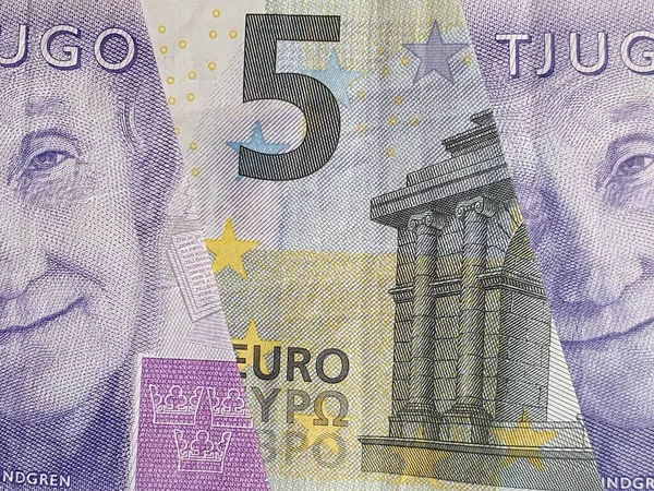 Podejście Banknotów Europejskich Szwedzkich — Zdjęcie stockowe