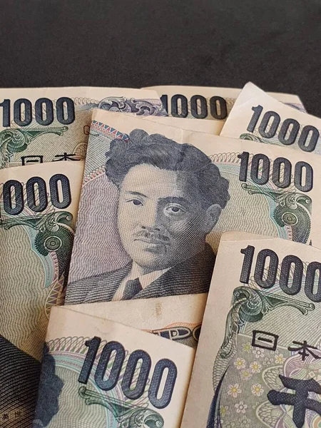 Benadering Van Japanse Bankbiljetten Van 1000 Yen Achtergrond Textuur — Stockfoto