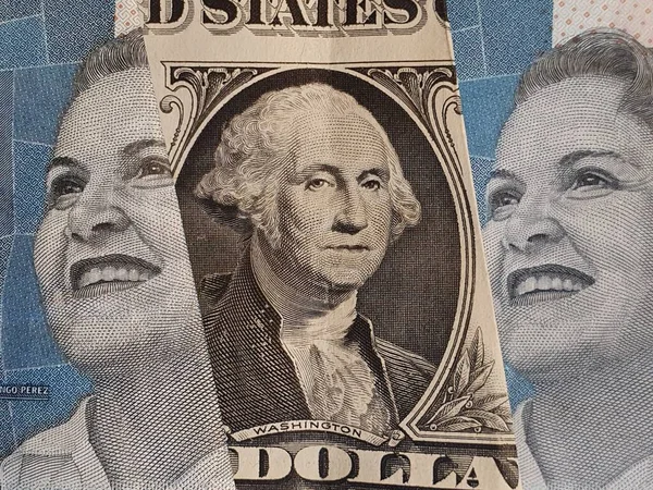 Billete Americano Dólar Billetes Colombianos 2000 Pesos — Foto de Stock