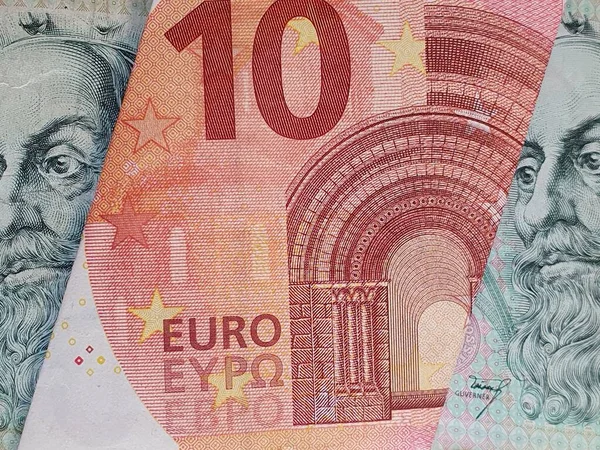 Avrupa Banknotuna Yaklaşım 100 Korun Luk Czech Faturaları — Stok fotoğraf