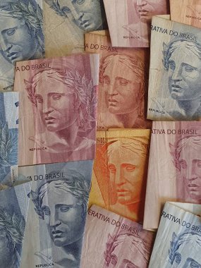 Brezilya banknotları farklı mezhepler, arkaplan ve dokular