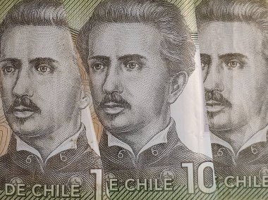 Şili banknotlarına yaklaşım 1000 peso, arkaplan ve doku