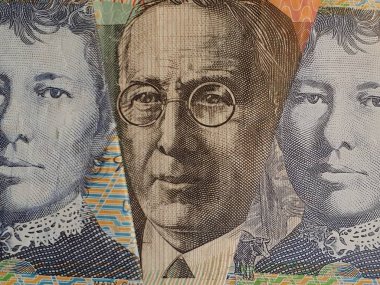 Avustralya banknotlarına yaklaşım farklı mezhepler, arkaplan ve dokular