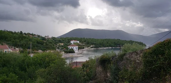 Tropical Landscape Island Kefalonia Greece Cloudy Day — Stock Photo, Image