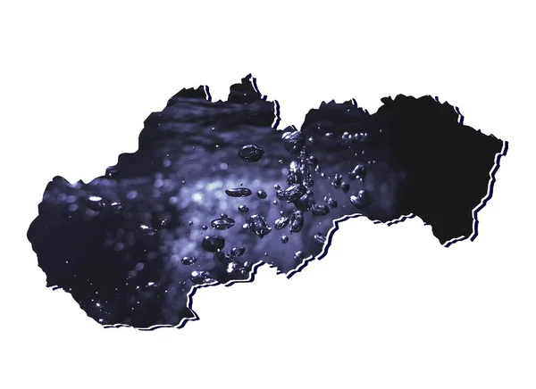 Карта Словакии Движущимся Водным Изображением Белым Фоном — стоковое фото