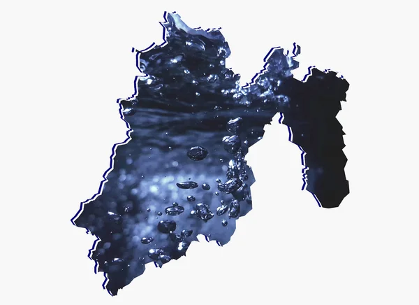 Карта Штата Мехико Движущимся Изображением Воды Белым Фоном — стоковое фото