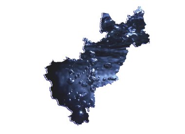 Hareket eden su görüntüsü ve beyaz arkaplan ile Queretaro durumunun haritası