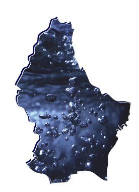 Hareketli su görüntüsü ve beyaz arkaplanı olan Lüksemburg haritası