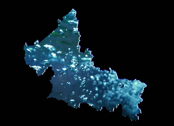 Kaart Van San Luis Potosi Staat Met Bewegend Waterbeeld Zwarte — Stockfoto