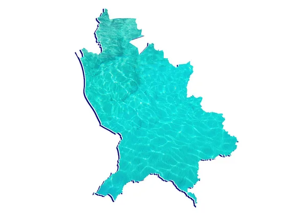 Carte État Nayarit Avec Image Réflexion Eau Couleur Aquamarine Fond — Photo