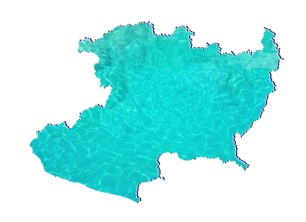 Carte État Michoacan Avec Image Réflexion Eau Couleur Aquamarine Fond — Photo