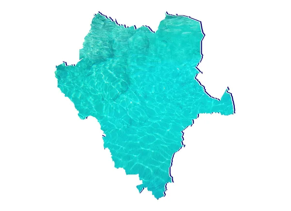 Map Durango State Water Reflection Image Aquamarine Color White Background — Stock Photo, Image