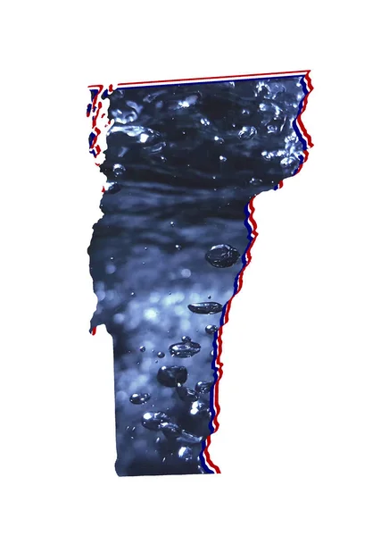 バーモント州の地図には水のイメージと白い背景があり — ストック写真