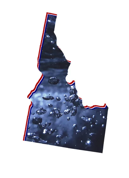 Map Idaho State Moving Water Image White Background — Stock Photo, Image