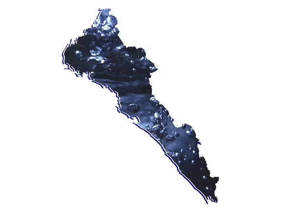Карта Штата Синалоа Движущимся Изображением Воды Белым Фоном — стоковое фото