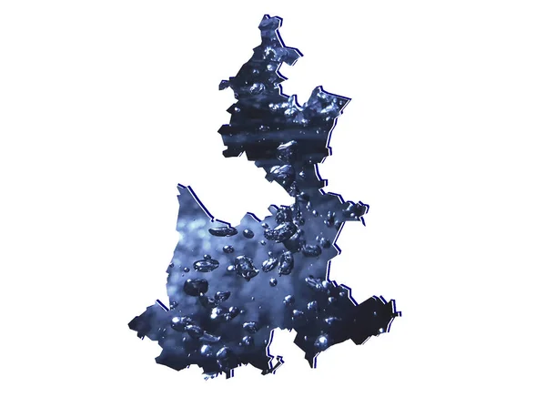 プエブラ州の地図水の画像と白い背景 — ストック写真