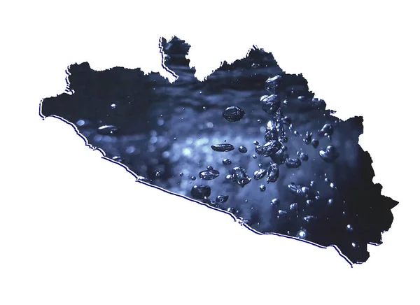 带有流动水图像和白色背景的格雷罗州地图 — 图库照片
