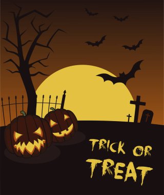 Cadılar Bayramı partisi illüstrasyon terör