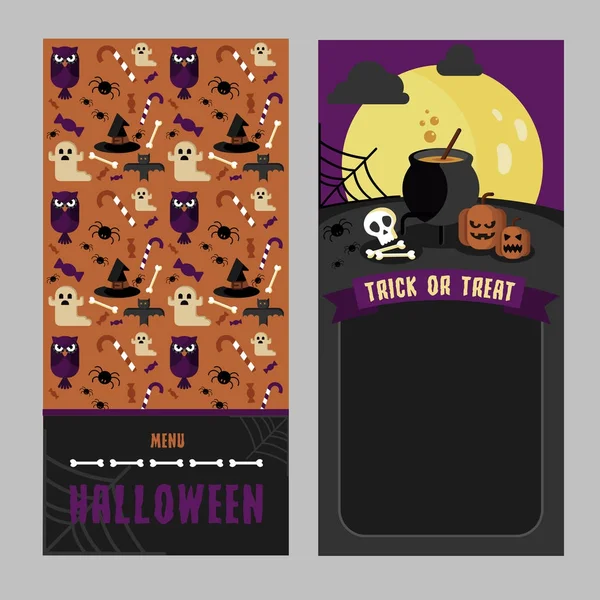Halloween menu kaartsjabloon — Stockvector