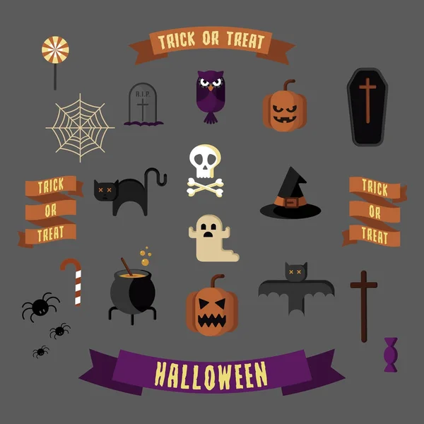 Halloween Ikony Ustaw — Wektor stockowy