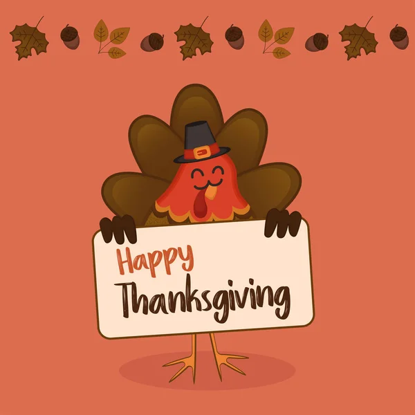 Thanksgiving day card turkey — Stock Vector