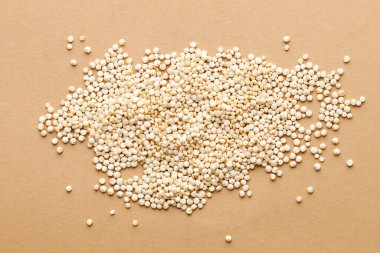  Kuru kinoa croup yakın plan. Tarifler, bakkallar, logolar için kinoa fotoğrafı. Kinoa fotoğraf duvar kağıdı.