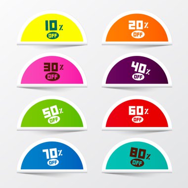 indirimli etiketleri seti