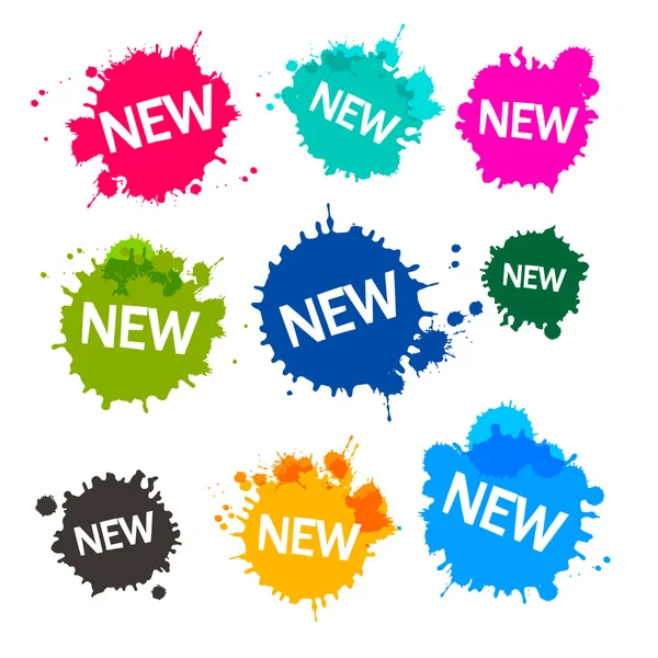 Colorful Blots - Stains - Splashes with New Title — Stock Vector