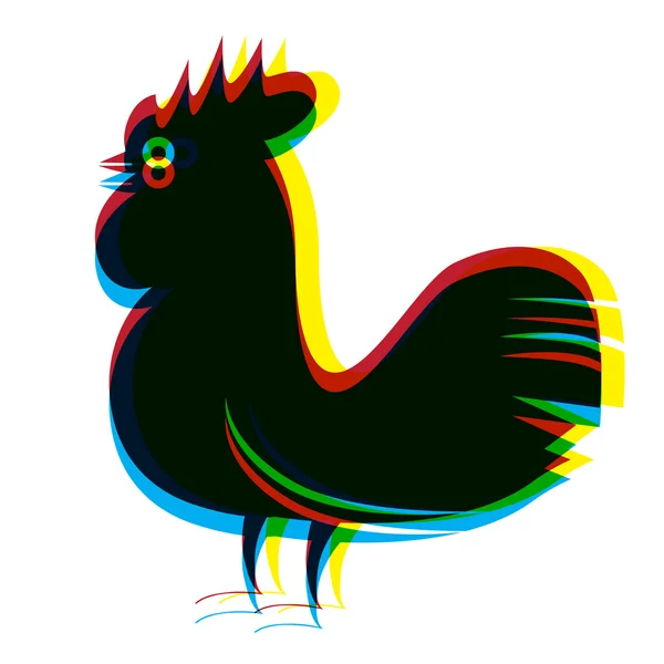 Rooster AbstraVector RGB Digital Psychedelic — стоковый вектор